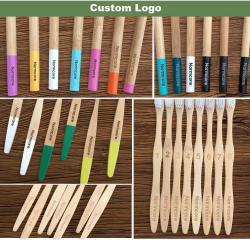 Зубная щетка с черной щетиной, в упаковке, бамбук