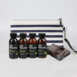 Портативный набор туалетных принадлежностей в черной сумочке, 5 предметов