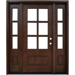 Деревянная входная дверь со стеклом