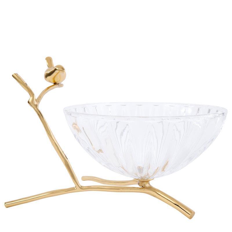 Винтажные декоративные тарелки из хрусталя с медной рамкой