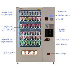 Торговый автомат с лапшой быстрого приготовления и дозатором горячей воды