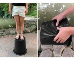 Пластиковые черные цветочные горшки