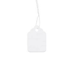 Бирка из переработанной белой бумаги 24x38 мм со шнурком