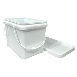 Прочное квадратное пластиковое ведро с крышкой и ручкой