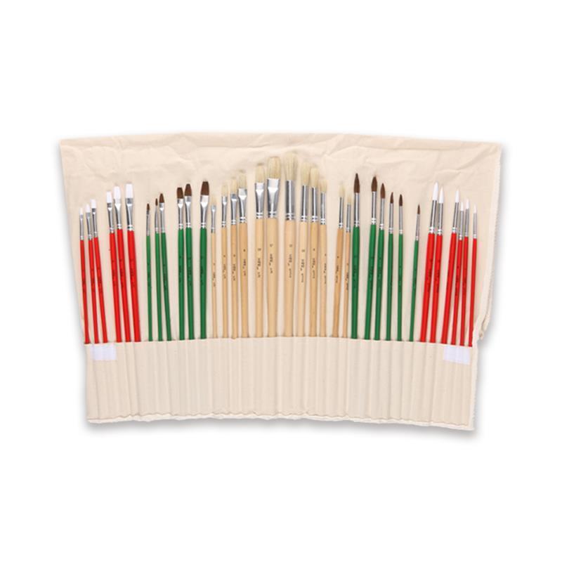 Набор художественных кистей с деревянной ручкой, 36 шт