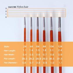 Набор кистей для рисования с длинной ручкой, 24 шт.