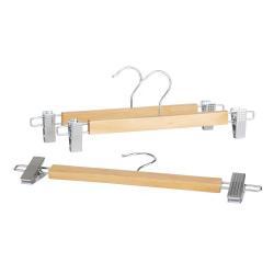 Высококачественные деревянные вешалки для брюк с металлическими зажимами