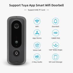 Беспроводной дверной видеозвонок, работает с мобильным приложением