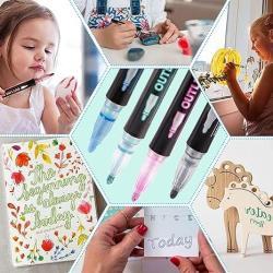 Маркерные ручки с блестками и двойной линией, 3 мм для искусства (арт. 21101951)