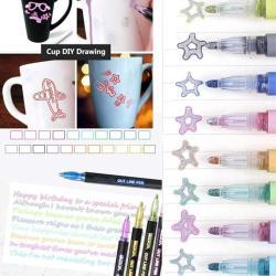 Набор блестящих маркеров, 12 цветов, для металла, стекла и альбомов (арт. 21101953)