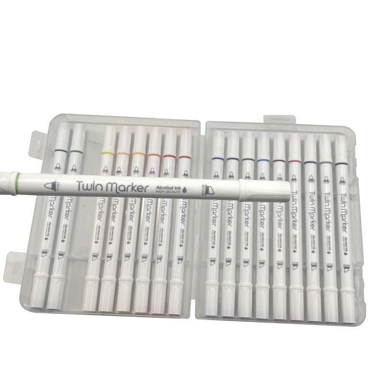 Маркеры с двойным наконечником, 5 мм наклонная головка, 1 мм круглая (арт. 21101966)