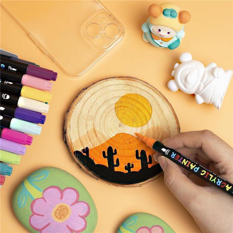 Маркеры с мягкой кистью и точками, яркие цвета для гладкого письма (арт. 21101982)