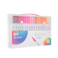 Набор из 60-120 цветов, фломастеры с двойным наконечником для творчества (арт. 21102014)