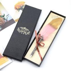 Набор перьевых ручек с разноцветными перьями и логотипом на заказ (арт. 21082037)