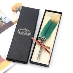 Набор перьевых ручек с разноцветными перьями и логотипом на заказ (арт. 21082037)