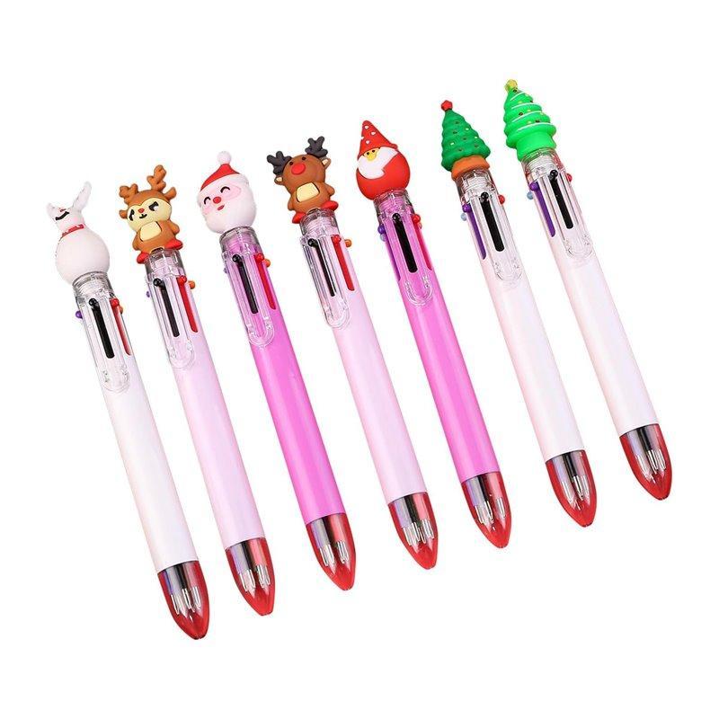 Многоцветная шариковая ручка 6 в 1 для детей, зеленая, белая, красная, рождественская (арт. 21082061)
