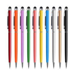 Универсальная шариковая ручка 2 в 1 с емкостным стилусом, тонкая ручка с логотипом (арт. 21082097)