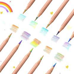Деревянные карандаши с разноцветным грифелем, радужные карандаши для раскрасок (арт. 21082132)