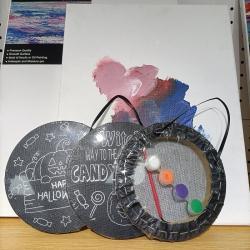 Холст с логотипом, чёрный круглый для детей с преднапечатанным рисунком (арт. 04111543)