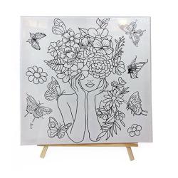 Детский набор для рисования с мультяшными рисунками и холстом на раме (арт. 04111554)