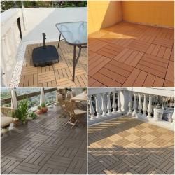 Пластиковая композитная плитка с замком, коэкструзия, 300 мм, для террасы (арт. 04111833)