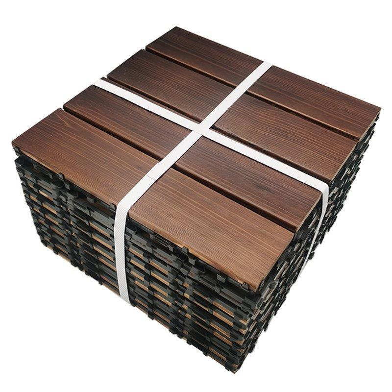 Плитка из акации 30x30 см с пластиковым основанием, 12 планок, для террасы (арт. 04111841)