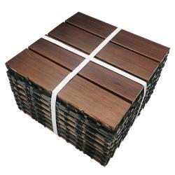 Плитка из акации 30x30 см с пластиковым основанием, 12 планок, для террасы (арт. 04111841)