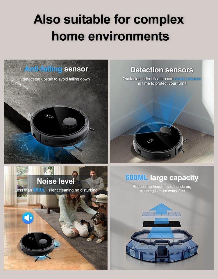 Робот-пылесос LDS SLAM с лазерной навигацией для уборки ковров и пола (арт. 04111306)