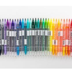 Маркеры для каллиграфии и живописи, тонкий и кистевой наконечник, для рисования и письма (арт. 2711783)