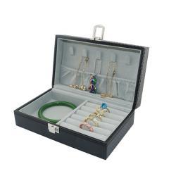 Мужской органайзер для украшений из PU кожи с углеродным волокном, на замке (арт. 2611634)