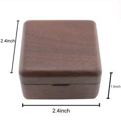 Квадратная шкатулка из натурального ореха с магнитом, для украшений и колец (арт. 2611643)