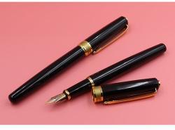 Популярная перьевая ручка из нержавеющей стали с золотым зажимом, для бизнеса (арт. 2611649)