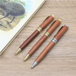 Натуральная деревянная шариковая ручка с клипсой из металла, подарок из палисандра (арт. 2611671)