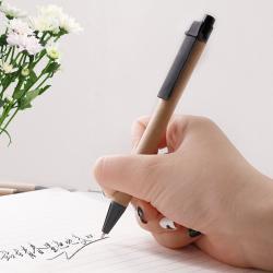 Крафтовая ручка черного цвета, на заказ, рекламный дизайн (арт. 2611714)