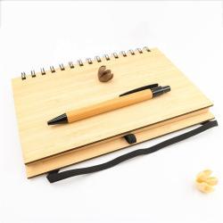 Блокнот из бамбука A5 с деревянной обложкой, ручка в комплекте, экологичный подарок (арт. 2611764)