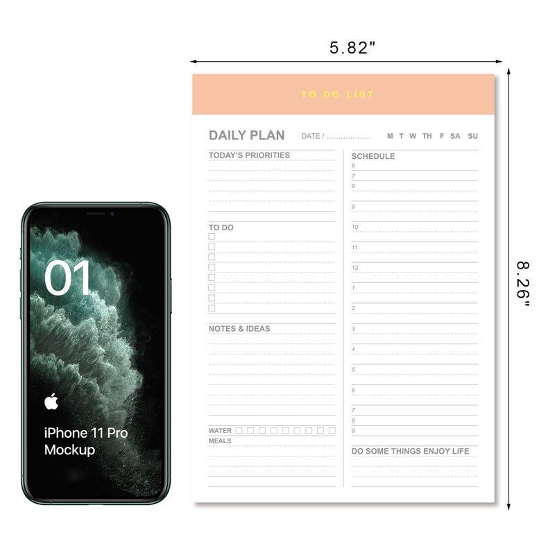 Большой магнитный блокнот с планом на день и списком дел, удобное чтение (арт. 612785)