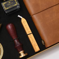 Набор подарочных блокнотов с перьевой ручкой и воском (арт. 612809)