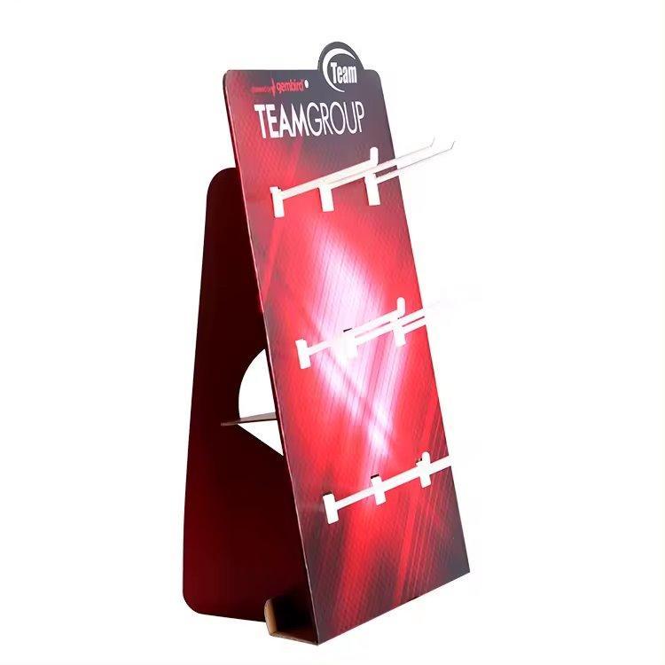 Картонная стойка для магазина с полками и крючками для одежды и аксессуаров (арт. 1112926)