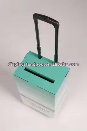 Рекламный картонный trolley box с колесами, складывающийся для выставок и промоакций (арт. 1112992)