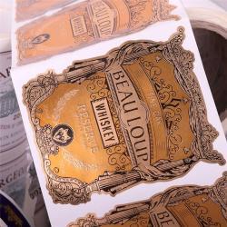 Горячие продажи металлических наклеек для бутылок вина, кастомные наклейки с роскошным дизайном (арт. 1113030)