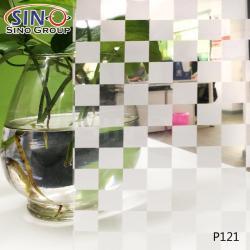 Офисное стекло с матовой прозрачной серебристой пленкой для украшения окон (арт. 1312578)