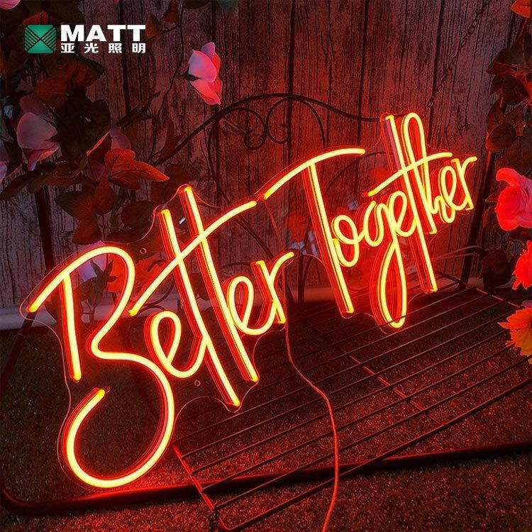 Персонализированная LED неоновая вывеска для свадьбы "Better together" (арт. 13121050)