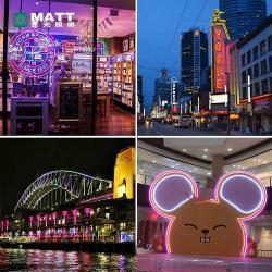 МАТТ силиконовая PVC неоновая лента DC12V 24V, 8*18 мм, боковой свет, 2835 светодиоды, водонепроницаемая IP67, белая (арт. 13121128)