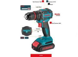 Ударная дрель Ronix 8670, аккумуляторная, бесщеточная, 20V, 13 мм, 60N·м, с запчастями (арт. 3112775)