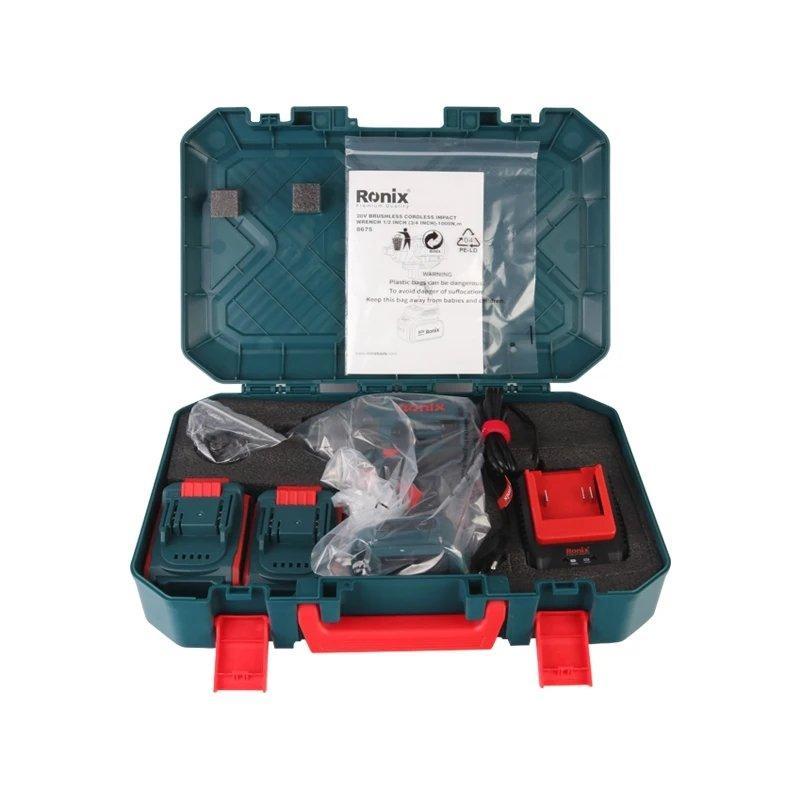 Бесщеточный аккумуляторный ударный гайковерт Ronix 8675, 1000N·m, 20V, 1/2 дюйма (3/4 дюйма)