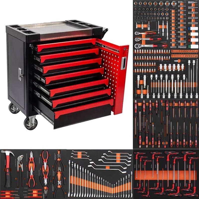 Тележка с инструментами Ronix, 7 ящиков, гаражное хранение, набор инструментов (арт. 25-18031278)