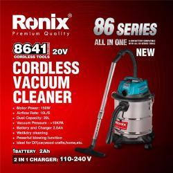 Аккумуляторный пылесос Ronix 8641, 20V, 20 л, для авто, дерева и дома (арт. 25-18031420)