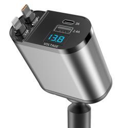 Автомобильное зарядное устройство Ronix, 4-в-1, для iPhone 16 и Samsung (арт. 25-18031529)