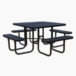 Квадратный металлический стол для пикника, 46 дюймов, с зонтом, для ресторанов и садов (арт. 3112456)