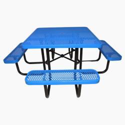 Квадратный металлический стол для пикника, 46 дюймов, с зонтом, для ресторанов и садов (арт. 3112456)